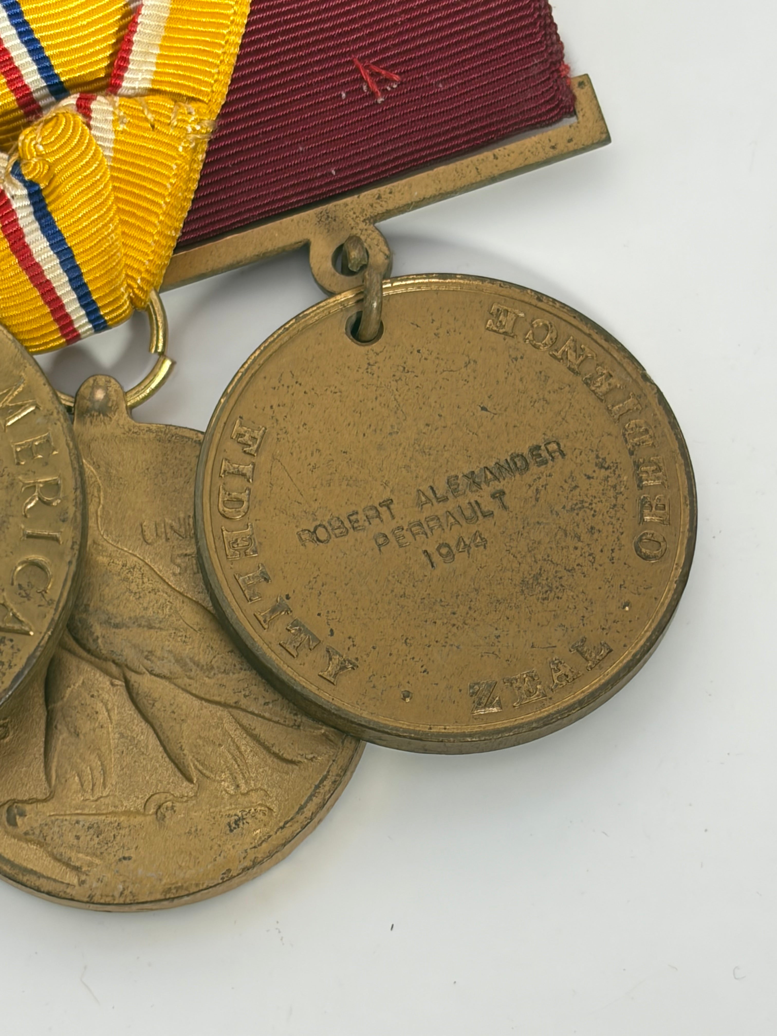 WWII U.S. Marine Corps Medal Group — Pacific Campaign Service Set Robert Alexander Perrault
