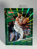 Basketball trading card of a player in action with colorful background